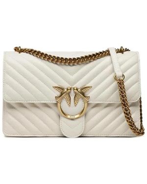 Pinko Tassen ,Wit ,Katoen Love One Classic Bag - Naturel