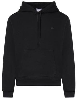 Lacoste Hoodies & Sweatvesten ,Zwart ,Katoen Katoenen Hoodie