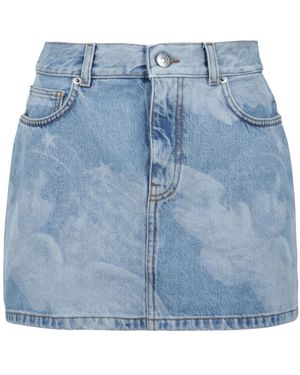 Fiorucci Rokken ,Blauw ,Denim Angel-Print Denim Mini Rok