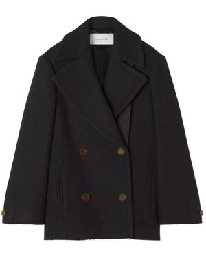 Lanvin Double-Breasted Coats - Black