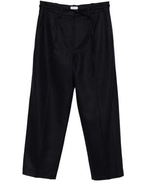 Brunello Cucinelli Gekreukte Wollen Broek - Zwart
