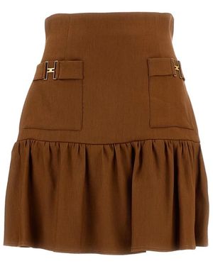 Elisabetta Franchi Short Skirts - Brown