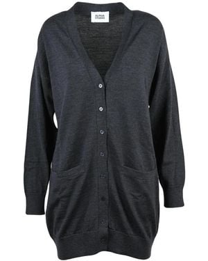 Alpha Studio V-Ausschnitt Strickjacke - Schwarz