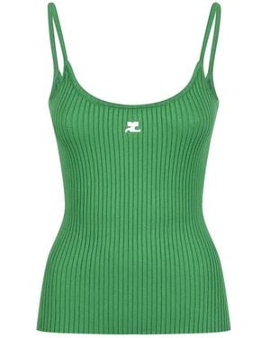 Courreges Reedition Rippstrick-Top - Grün