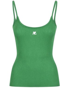 Courreges Reedition Rib Knit Tank Top - Groen