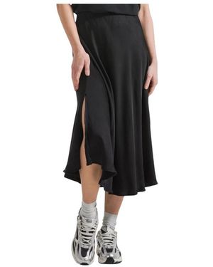 Deha Rokken ,Zwart ,Geplooide Viscose Midi Rok