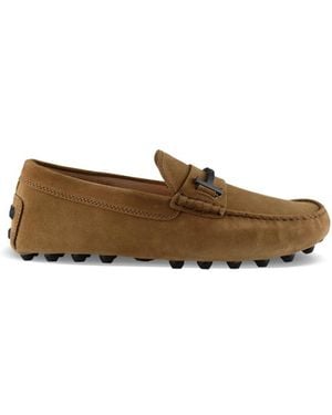 Tod's Schoenen ,Bruin ,Leer Gommino Bubble Loafer - Naturel