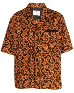 Marine Serre Short Sleeve Shirts - Brown