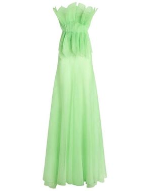 Genny Lange Jurk Met Geplooide Bustier - Groen