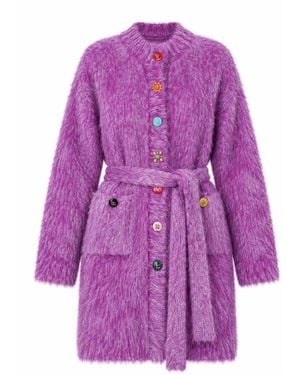 Dolce & Gabbana Langer Strickmantel - Lila