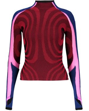 PAOLINA RUSSO Langärmliges Strickoberteil - Rot