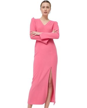 Notes Du Nord Kleedjes ,Roze ,Polyester Rechte Midi Jurk