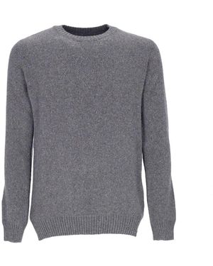 Element Grauer Rundhalsausschnitt Pullover Weiche Passform