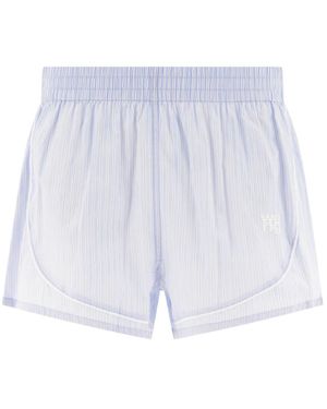 Alexander Wang Lichtblauwe Gestreepte Sportieve Shorts