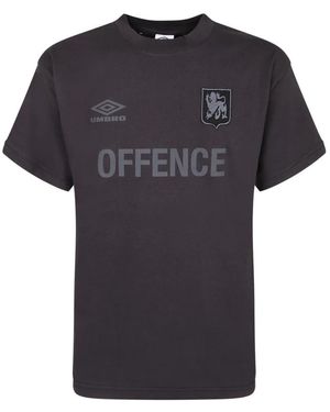 Umbro Fitness ,Zwart ,Katoen T-Shirt Met Logo-Opdruk