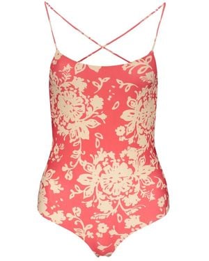 RED Valentino Badmode ,Rood ,Polyester Bloemenprint Badpak