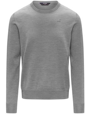 K-Way Merino Wool Crew Neck Sweater - Grau