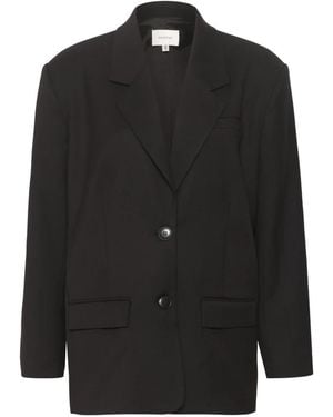 Gestuz Schwarzer Oversized Blazer Mit V-Ausschnitt