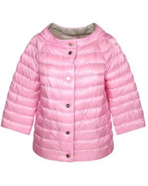 Herno Jassen ,Roze ,Nylon Omkeerbaar Gewatteerd Jack