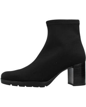 Miss Elastic Heeled Boots - Negro