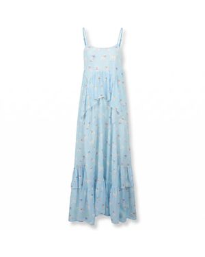 Fiorucci Kleedjes ,Blauw ,Maxi Abito