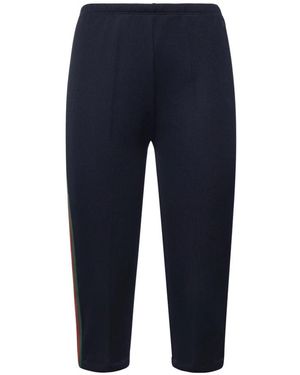Gucci Rib Katoenen Jersey Broek Met Web - Blauw