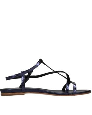 Roberto Del Carlo Schoenen ,Blauw ,Leer Leren Platte Sandalen