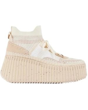 Chloé Nama Wedge Sneaker - Natural