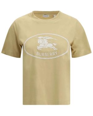 Burberry Ridder Print Katoenen T-Shirt - Geel