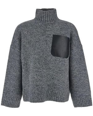 JW Anderson Lederpatch-Taschen-Jumper - Grau