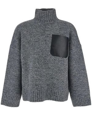 JW Anderson Leather Patch Pocket Jumper - Grijs