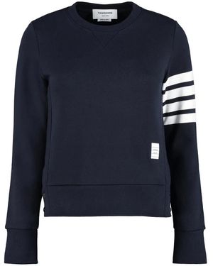 Thom Browne Hoodies & Sweatvesten ,Blauw ,Katoen 4-Bar Classic Pullover Sweatshirt