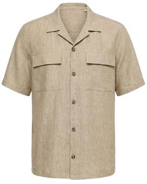 Peserico Short Sleeve Shirts - Natural