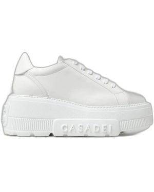 Casadei Schoenen ,Wit ,Leer Nexus Platform Sneakers - Grijs