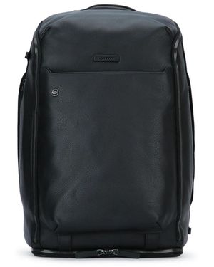 Piquadro Tassen ,Zwart ,Leer Om Te Bouwen Rugzak Weekendtas