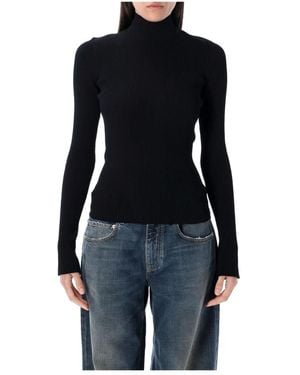 Balenciaga Elegantes Spitzen-Turtleneck-Top - Blau