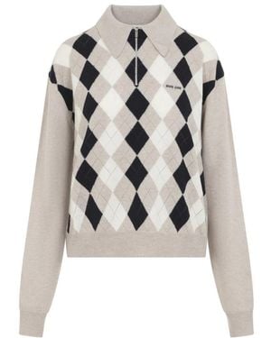 Miu Miu Cashmere Knitwear - Blanco