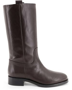 Aeyde Schoenen ,Bruin ,Leer Theo Kniehoge Leren Laarzen