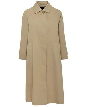 Sand Single-Breasted Coats - Neutro