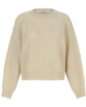 Brunello Cucinelli Round-Neck Knitwear - Natural