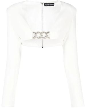 David Koma Long Sleeve Tops - Blanc