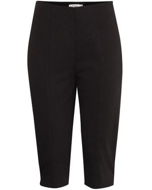 Ichi Cropped Trousers - Black