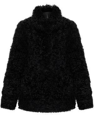 By Malene Birger Jassen ,Zwart ,Leer Adeline Reversible Shearling Jacket