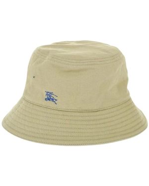 Burberry Bestickte Logo Baumwoll-Eimer-Hut - Grün