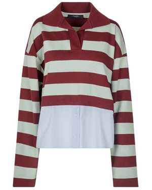 Weekend by Maxmara Baumwollpolo mit popeline-einsatz - Rot