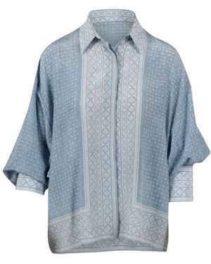 Ermanno Scervino Overhemden ,Blauw ,Zijden Blouse
