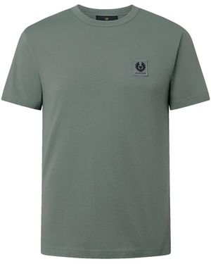 Belstaff Tops ,Grijs ,Katoen Patch T-Shirt - Groen