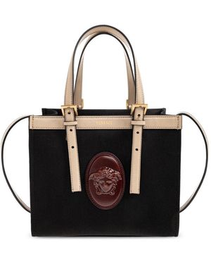 Versace Rivière Mini Canvas Tote - Zwart