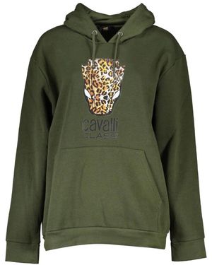 Roberto Cavalli Hoodies & Sweatvesten ,Groen ,Groene Hoodie Met Logoprint
