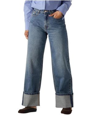 WITHBLACK Wblhazel Hw Turn Up Jeans - Blauw